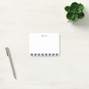 Simple Trendy Minimalist Stripes Monogram Business Post-it Notes
