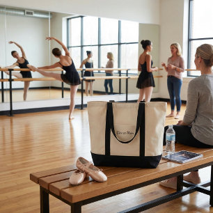 Simple  trendy modern black and white typography tote bag