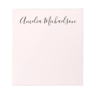 Simple trendy modern minimalist pastel pink notepad
