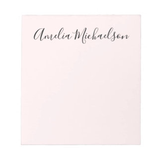 Simple trendy modern minimalist pastel pink notepad