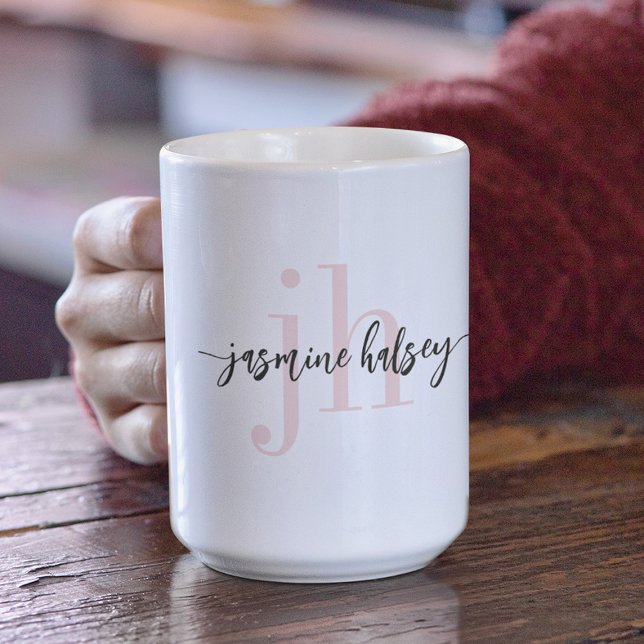 Simple Trendy Name and Initials Coffee Mug (Creator Uploaded)