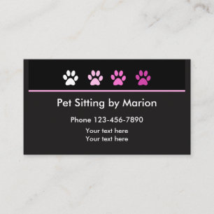 Simple Trendy Pet Sitter Businesscards Business Card