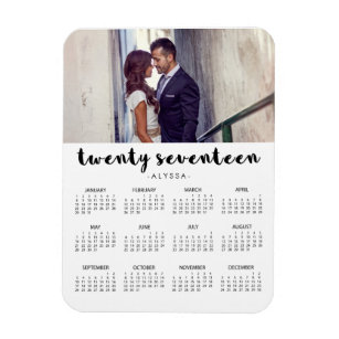 Simple Trendy Typography 2017 Photo Calendar Magnet