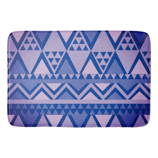 Simple Tribal Art Pattern Violet Bath Mat (Front)
