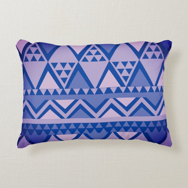 Simple Tribal Art Pattern Violet Decorative Cushion (Front)