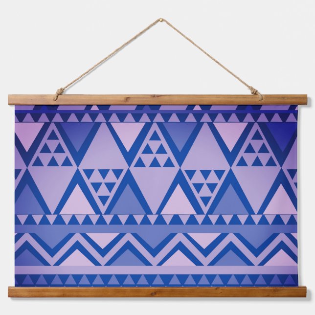 Simple Tribal Art Pattern Violet Hanging Tapestry (Front)
