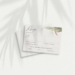 Simple Tropical Floral Meal Choice RSVP Card