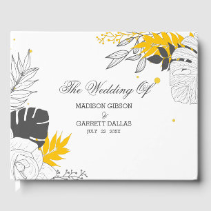 Simple Tropical Leaves Guest Book