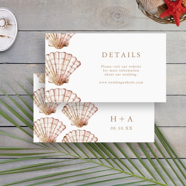 Simple Tropical Wedding Enclosure Card (Simple Modern Tropical Beach Wedding Enclosure Card by Painted Paperie
)