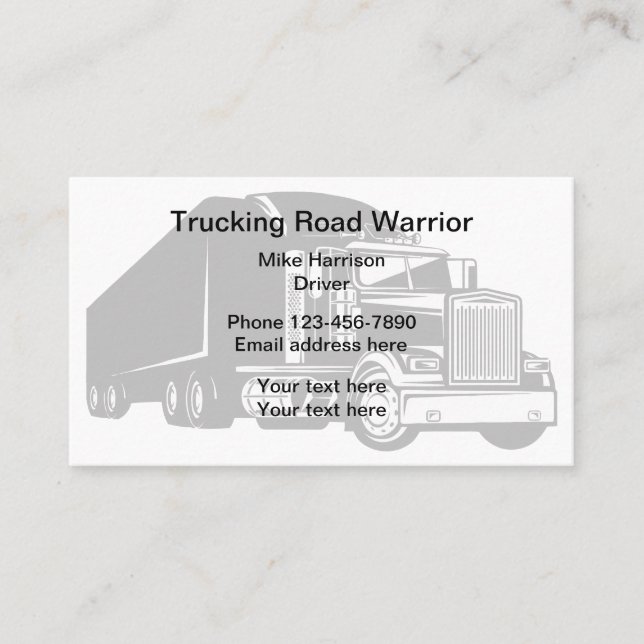 Simple Truck Driver Shipping Business Card (Front)