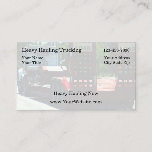 Simple Trucking Business Cards (Front)