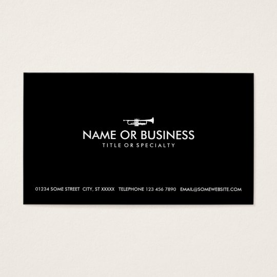 simple trumpet business card