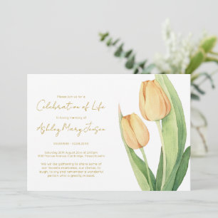 Simple Tulip Celebration of Life Funeral Invitation