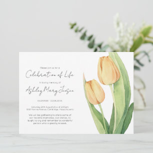 Simple Tulip Celebration of Life Funeral Invitation
