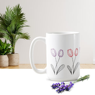 Simple Tulip flower Design Mug