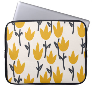 Simple Tulip Flower Fabric Print Laptop Sleeve