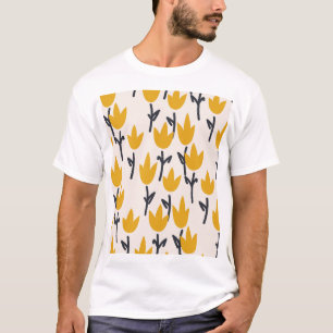Simple Tulip Flower Fabric Print T-Shirt
