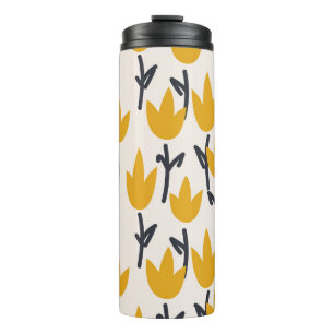 Simple Tulip Flower Fabric Print Thermal Tumbler