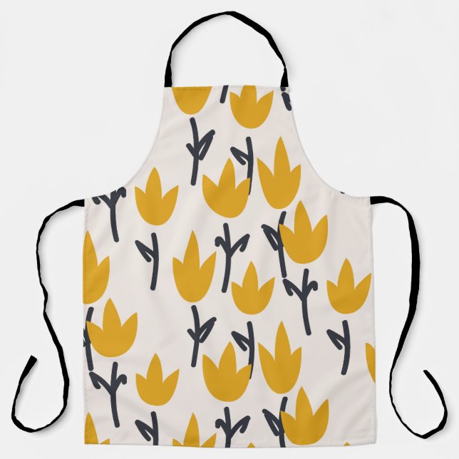 Simple tulip flower seamless pattern apron (Front)