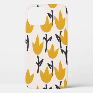 Simple tulip flower seamless pattern iPhone 12 case