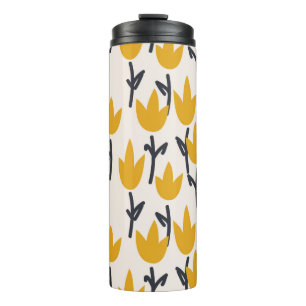 Simple tulip flower seamless pattern thermal tumbler
