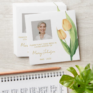 Simple Tulip Photo Funeral Seed Envelope