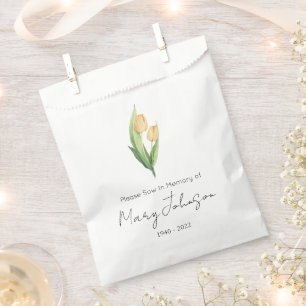 Simple Tulip Seed packet Funeral Favour Bags
