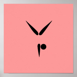 Simple Tumbler Gymnast Gymnastics Symbol Poster