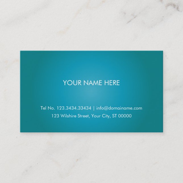 Simple Turquoise Business Card (Front)