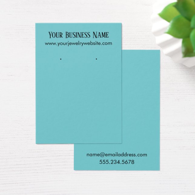 Simple Turquoise Earring Holder Display Cards (Desk)