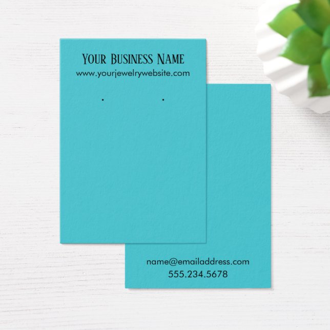 Simple Turquoise Earring Holder Display Cards (Desk)