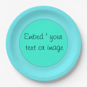 Simple turquoise , green , mint paper plates