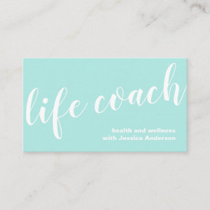 Simple Turquoise Health and Wellness Life Coach Business Card