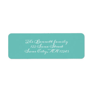 Simple Turquoise Modern Script Return Address