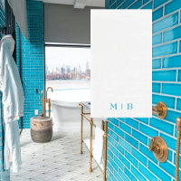 Simple Turquoise Monogram Bathroom
