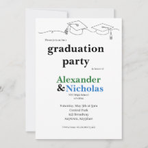 Simple Twin Cap and Tassel Graduation