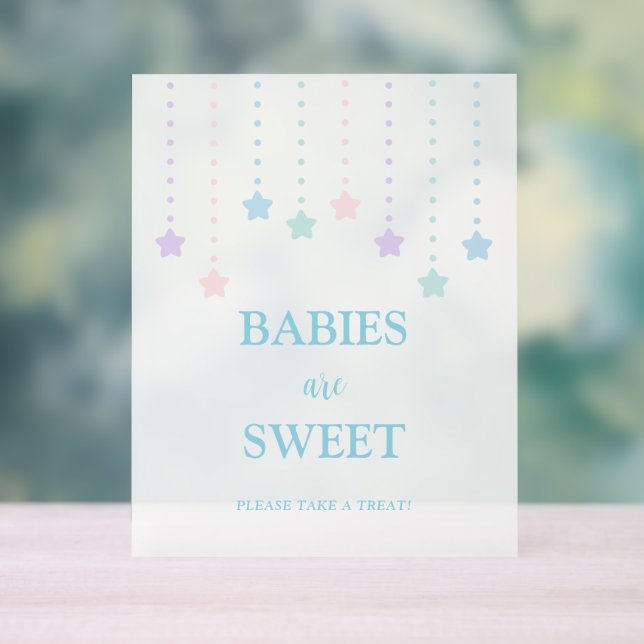 Simple Twinkle Little Stars Babies are Sweet Treat Acrylic Sign (Neutral)