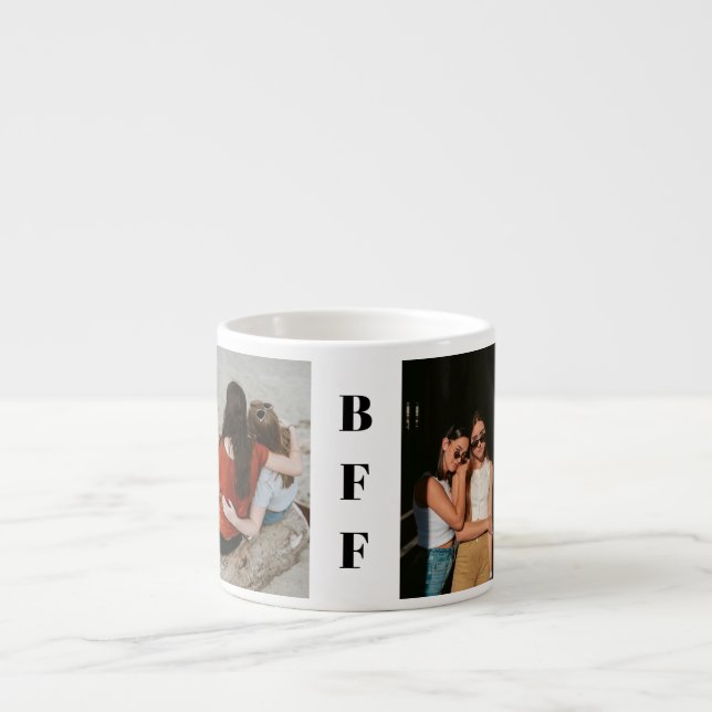 Simple Two Best Friend BFF Photo Personalised Espresso Cup (Front)