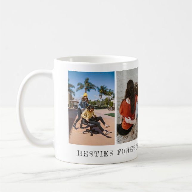 Simple Two Besties Forever Photo Personalised Coffee Mug (Left)