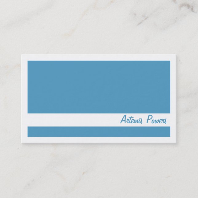 Simple Two colour business card, blue and white Business Card (Front)