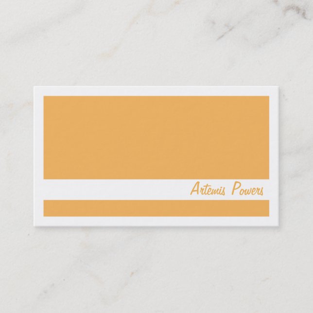 Simple Two colour business card, orange and white Card (Front)