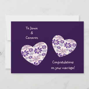 Simple Two Hearts Congrats On Your Wedding Card