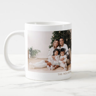 Simple Two Photo Holiday Year and Name Mug