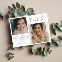 Simple Two Photo Sympathy Funeral Thank You