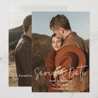 Simple Two Photos Flat Save The Date Card