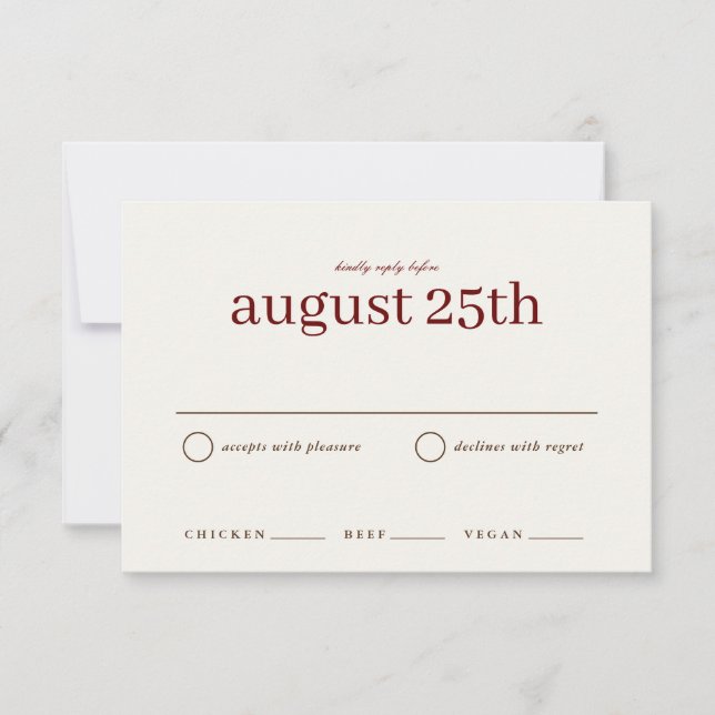 Simple Type Fall Wedding RSVP Save The Date (Front)