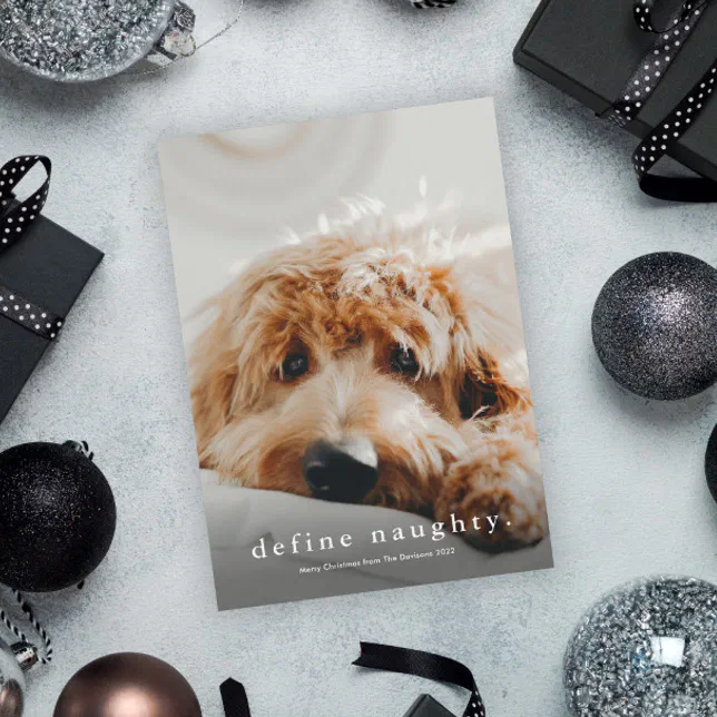 Simple Type Funny Pet Christmas Holiday Card | Zazzle