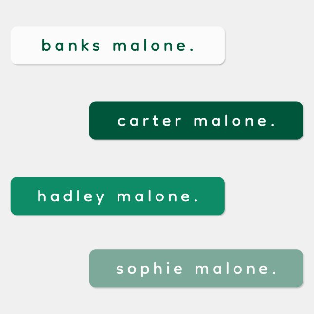 Simple Type Green Kids Waterproof Name (Group)