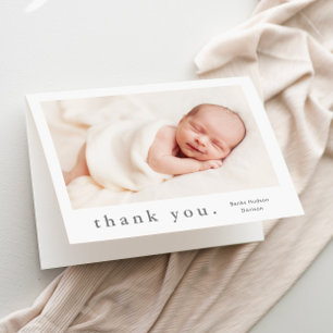 Simple Type Photo Baby Thank You Card
