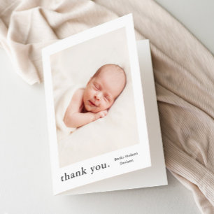 Simple Type Photo Baby Thank You Card